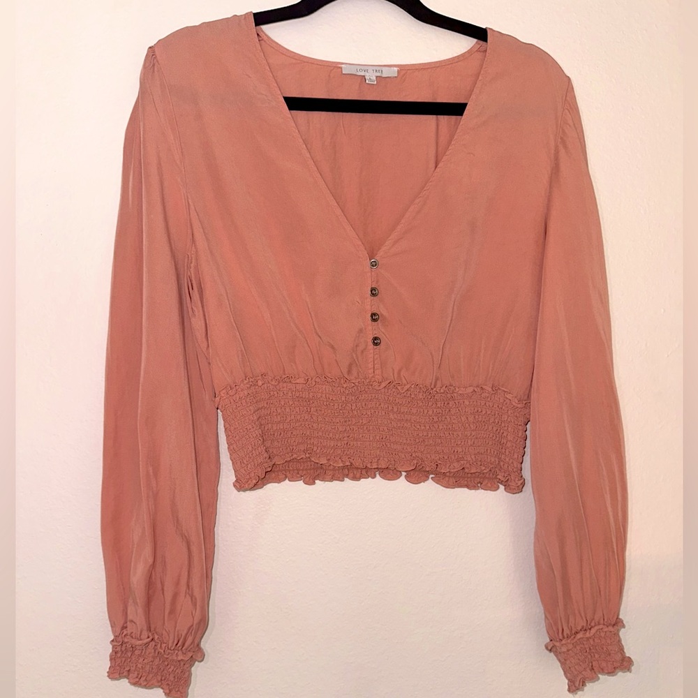 Love Tree Women’s Long Sleeve Blouse PINK